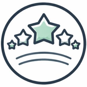 Eco-friendly environmental services logo with stars and a smile.