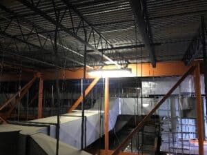 Industrial HVAC ductwork installation for efficient air ventilation.